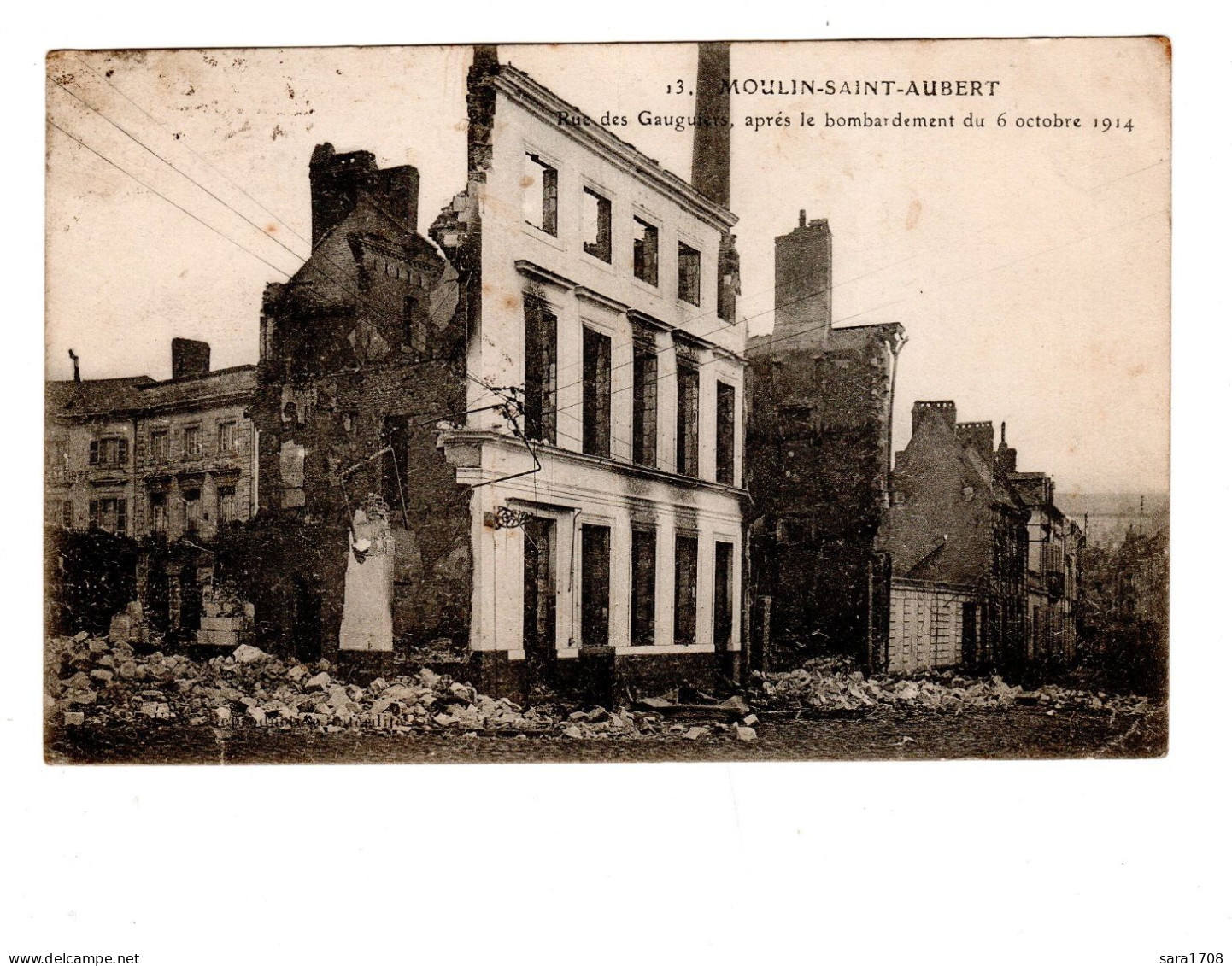 ARRAS, Rue Des GAUGUIERS, Après Le Bombardement Du 6 Octobre 1914. - Guerre 1914-18