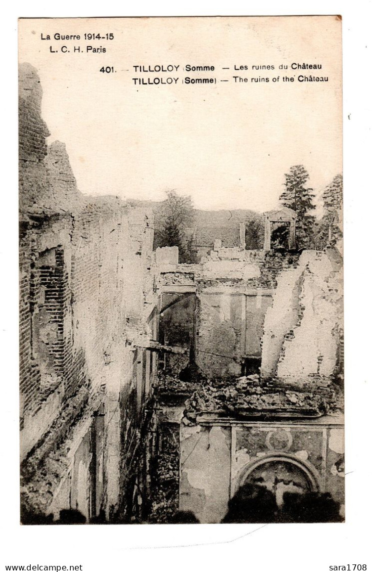 TILLOLOY, Les Ruines Du Château. - Guerre 1914-18