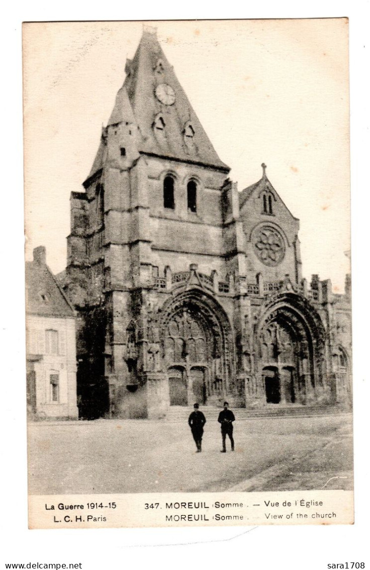MOREUIL, Vue De L'église. - Guerre 1914-18