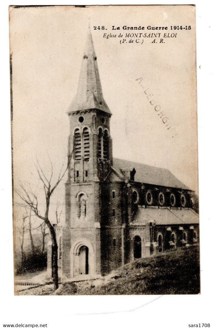 MONT SAINT ÉLOI, L'église. - War 1914-18
