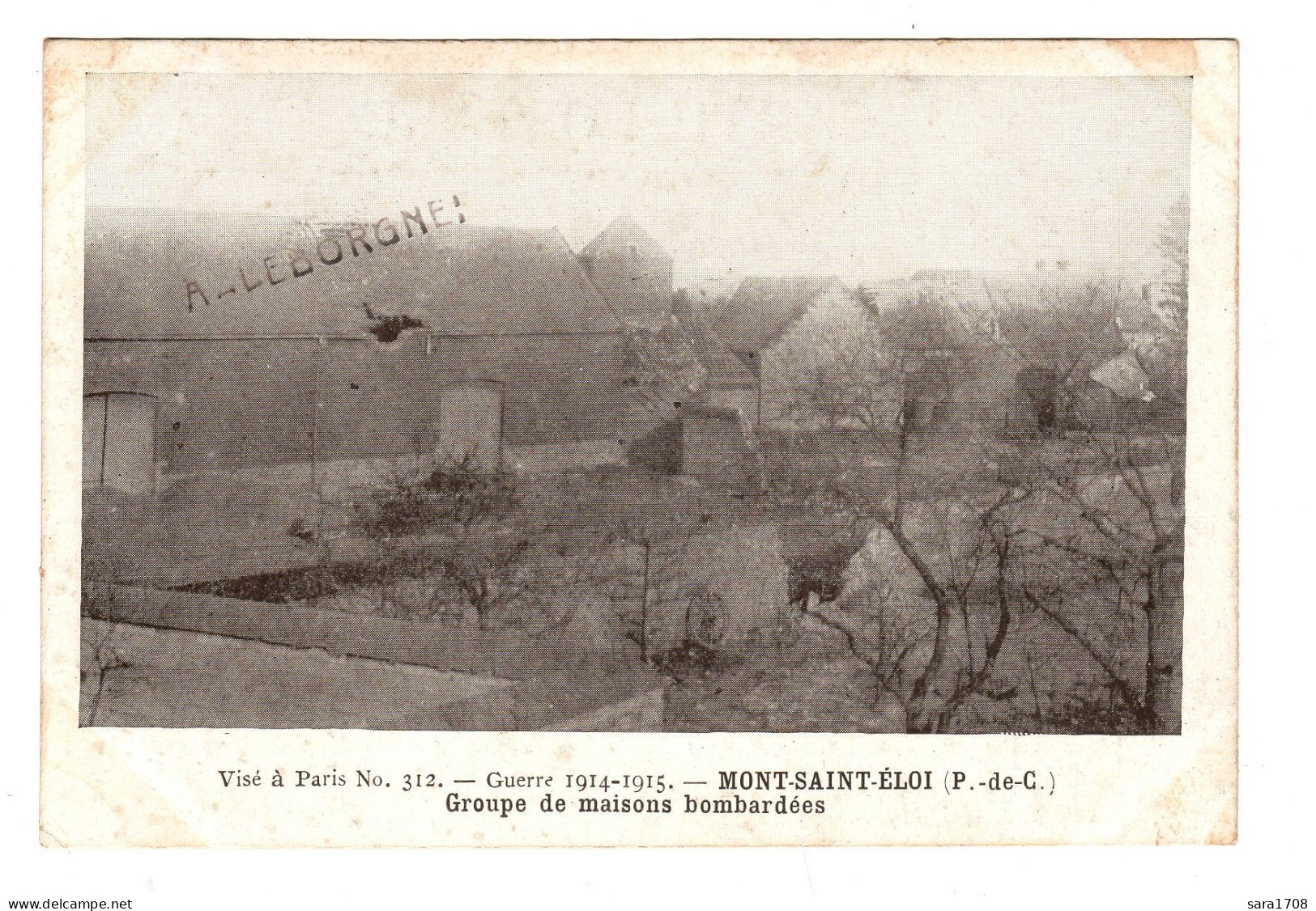 MONT SAINT ÉLOI, Groupe De Maisons Bombardées. - Guerre 1914-18