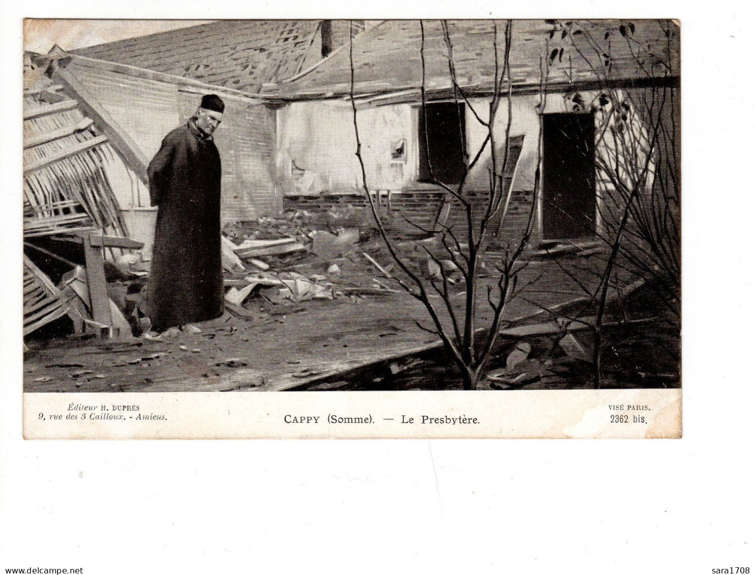 CAPPY, Le Presbytère. édition Patriotique. Guerre Européenne 1914-1915. 2 SCAN. - War 1914-18