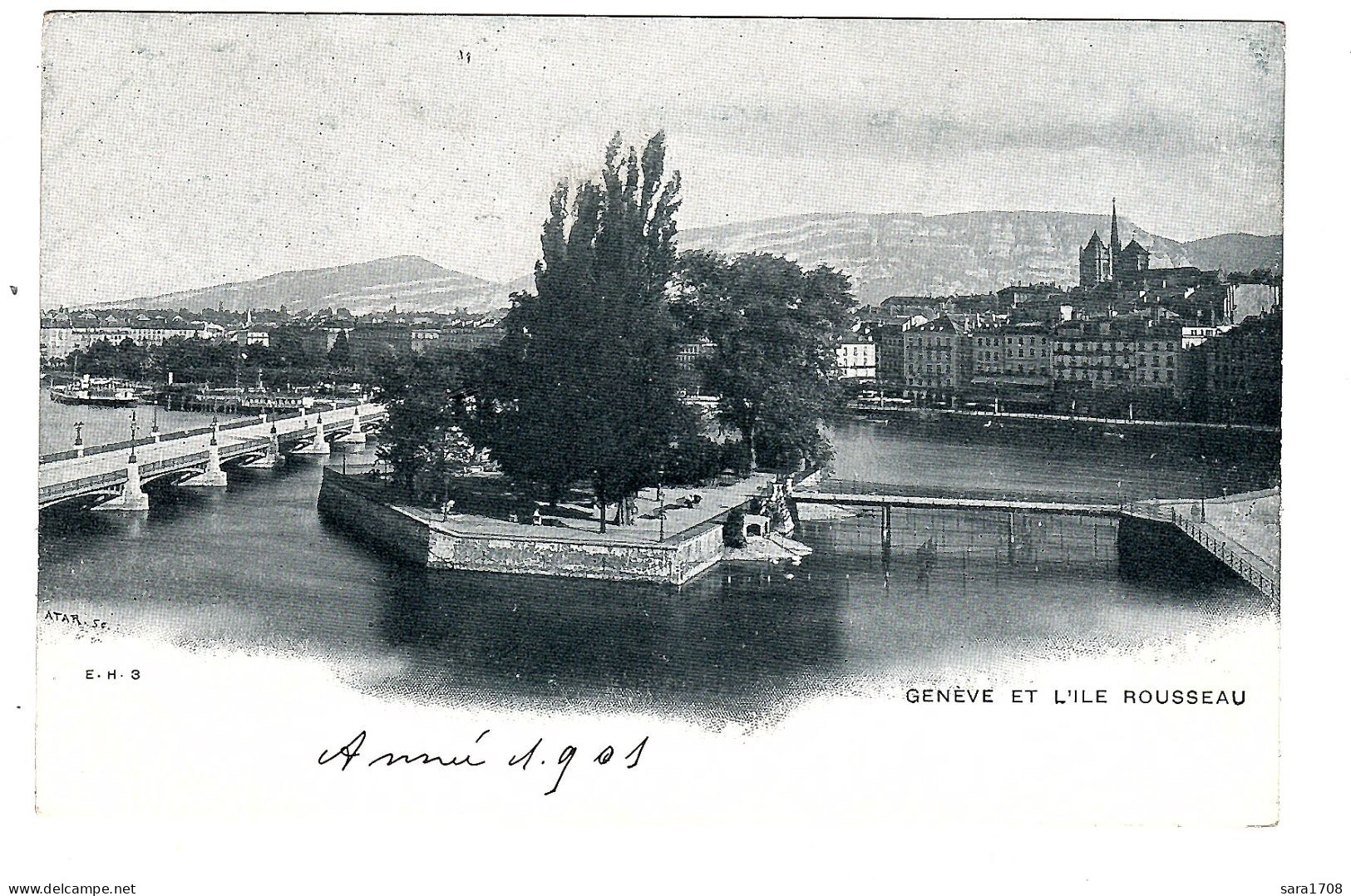 GENÈVE, L'Ile ROUSSEAU. 2 SCAN. - Andere & Zonder Classificatie