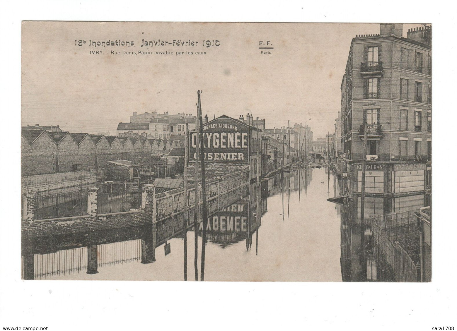 94 IVRY, Inondations De Janvier Février 1910. Rue Denis PAPIN.. - Ivry Sur Seine