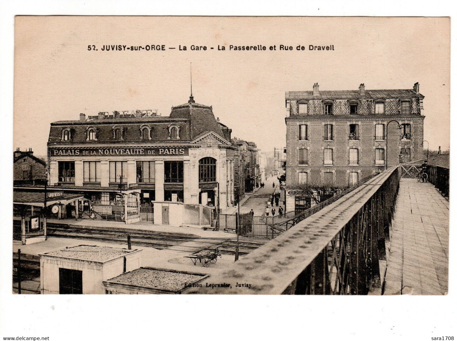 91 JUVISY Sur ORGE, La GARE. La Passerelle Et La Rue De Draveil. - Juvisy-sur-Orge