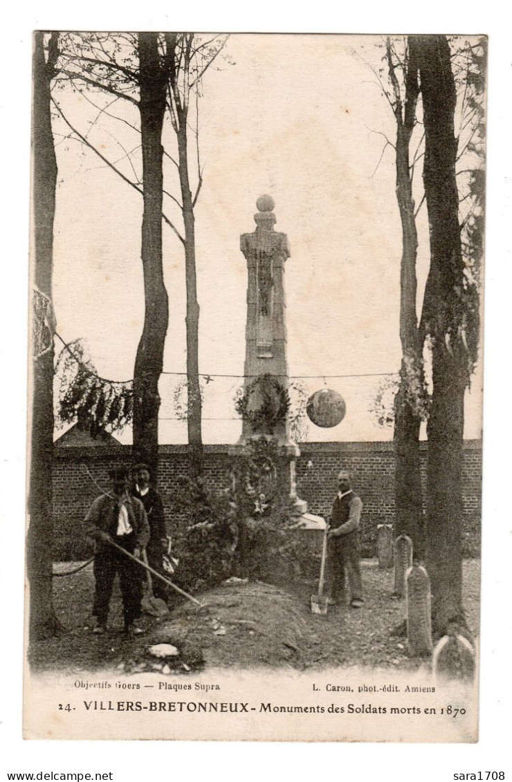 80 VILLERS BRETONNEUX, Monument Des Soldats Morts En 1870. Animation. - Villers Bretonneux