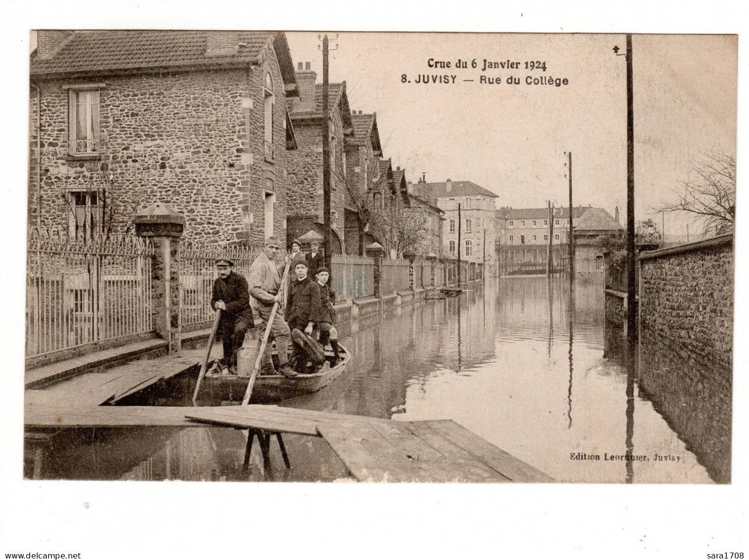 91 JUVISY Sur ORGE, Crue Du 6 Janvier 1924. Rue Du Collège. - Juvisy-sur-Orge