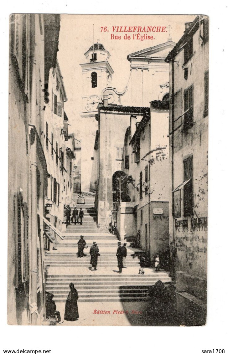 06 VILLEFRANCHE, Rue De L'église. édition PICARD à NICE. ( VOIR SCAN ). - Villefranche-sur-Mer