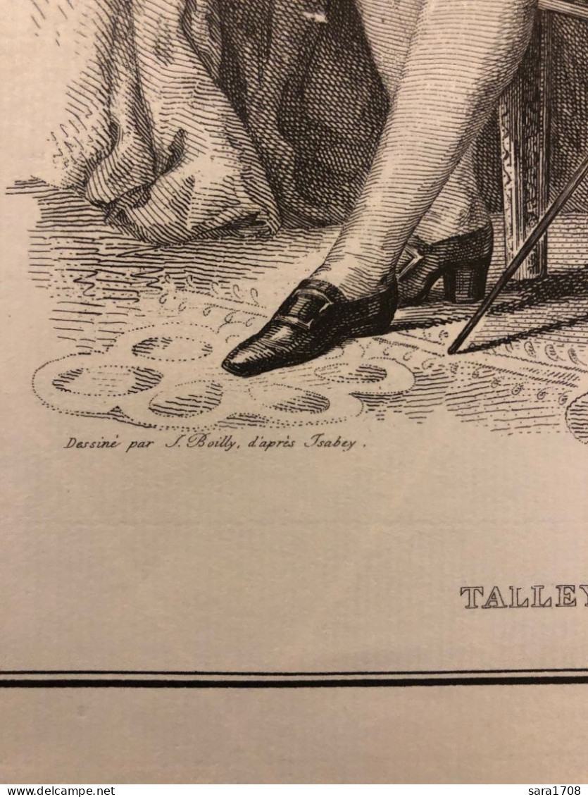 Gravure De TALLEYRAND De 1835 Par DELAISTRE. Dessinée Par BOILLY D'après Une Peinture De ISABEY. ( 3 SCAN ). - Estampas & Grabados