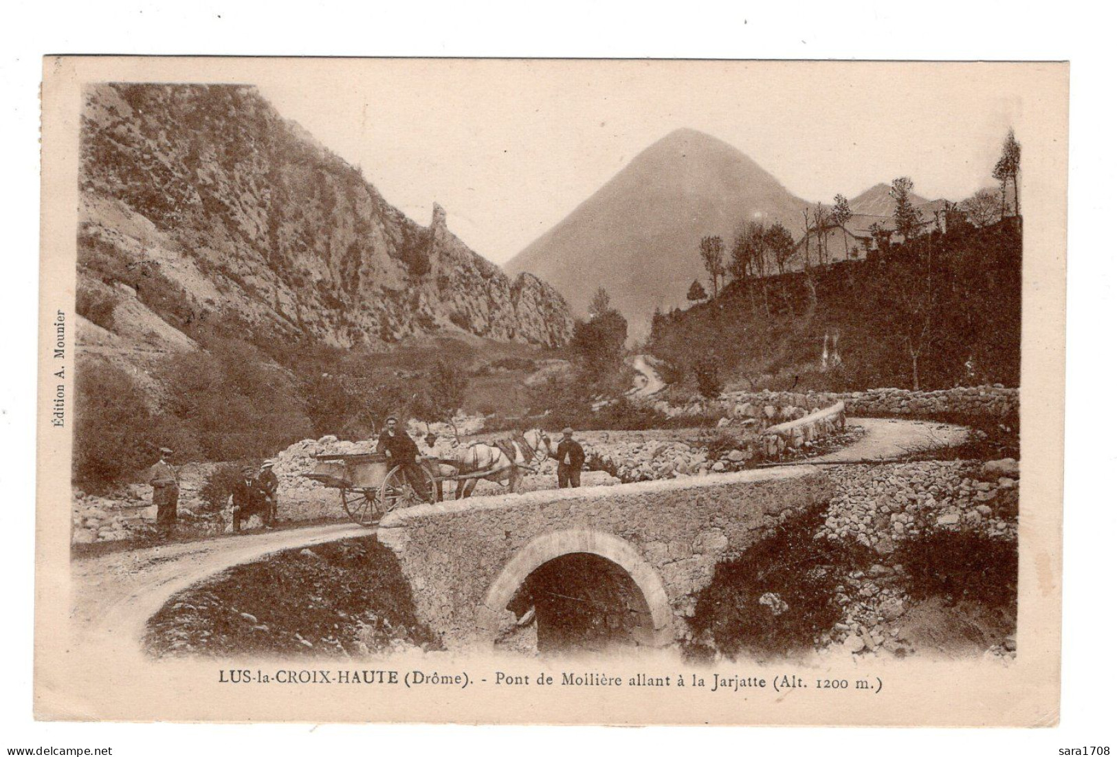 26 LUS La CROIX HAUTE, Pont De Mollière, Attelage, Personnages. ( VOIR SCAN ). - Other & Unclassified