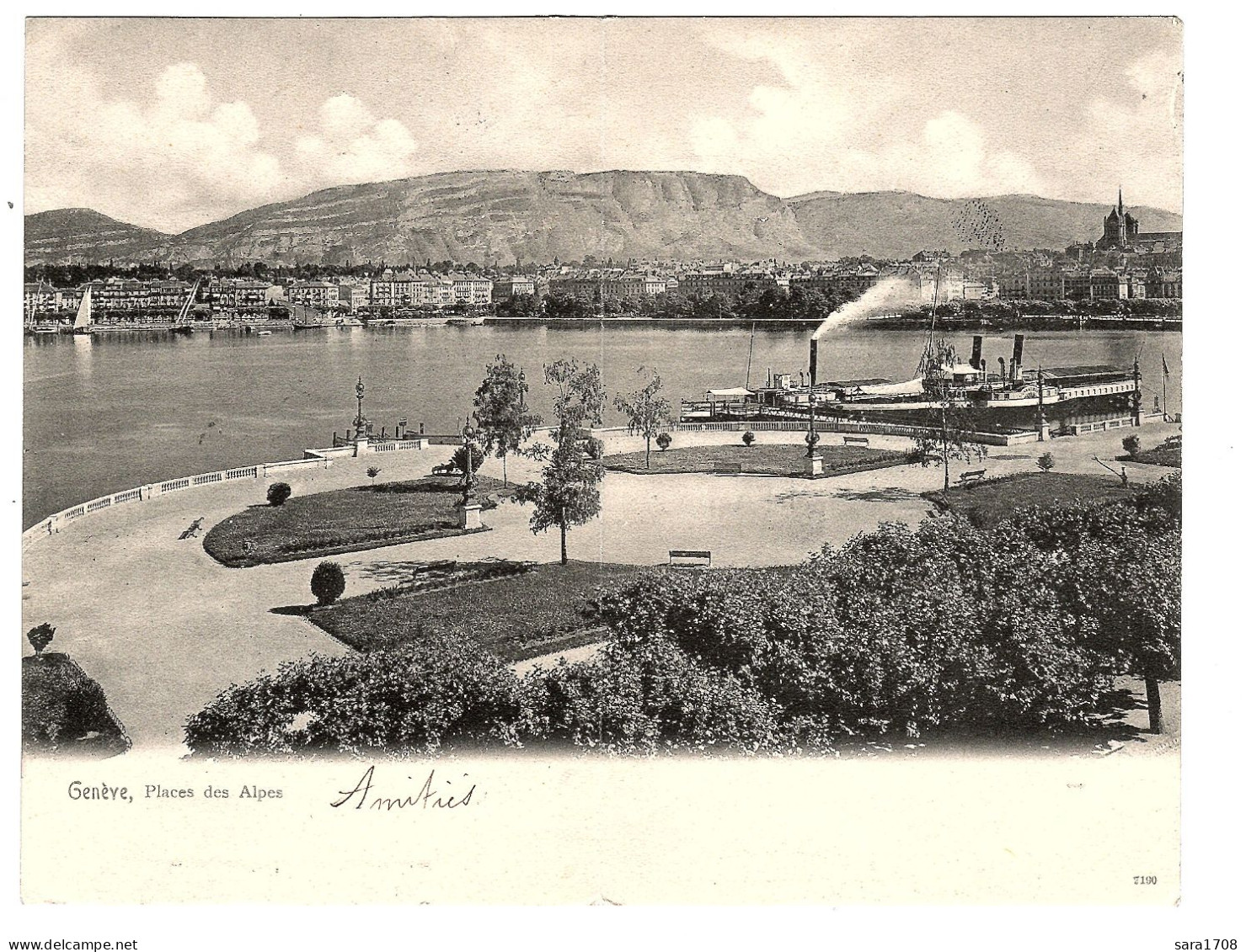 GENÈVE, Place Des Alpes. Carte Double, Très Belle. 2 SCAN. - Andere & Zonder Classificatie