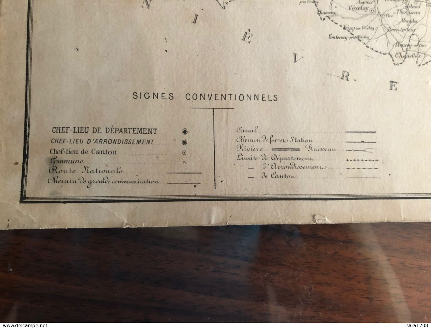 Carte Du Dép De L'YONNE, Par DROT Ainé à AUXERRE En 1879. Lithographie Par G. ROUILLE à Auxerre. PORT GRATUIT FRANCE. - Litografia
