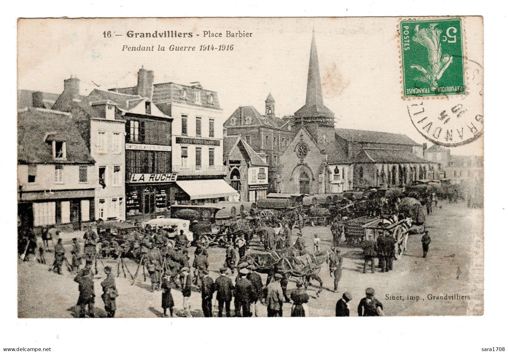 60 GRANDVILLIERS, Place Barbier, Préparatifs De Guerre. - Grandvilliers