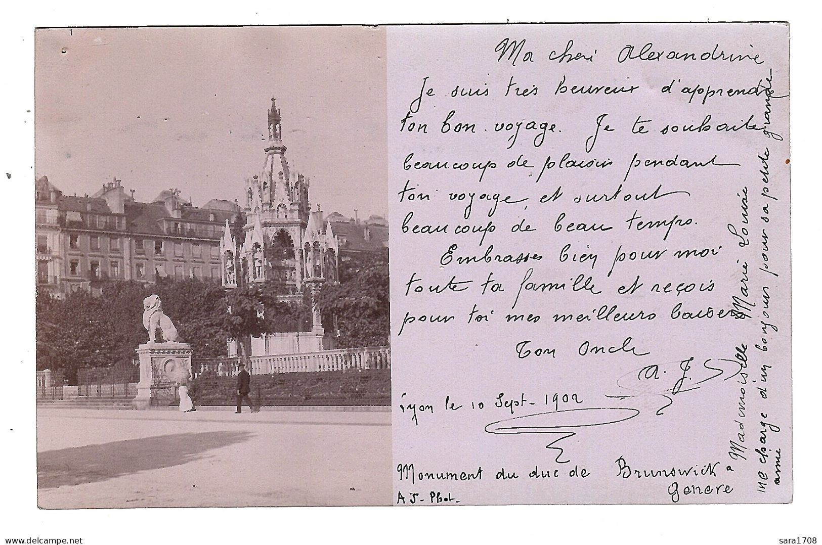 GENÈVE, CARTE PHOTO Du Monument Du Duc De Brunswick. 2 SCAN. - Sonstige & Ohne Zuordnung