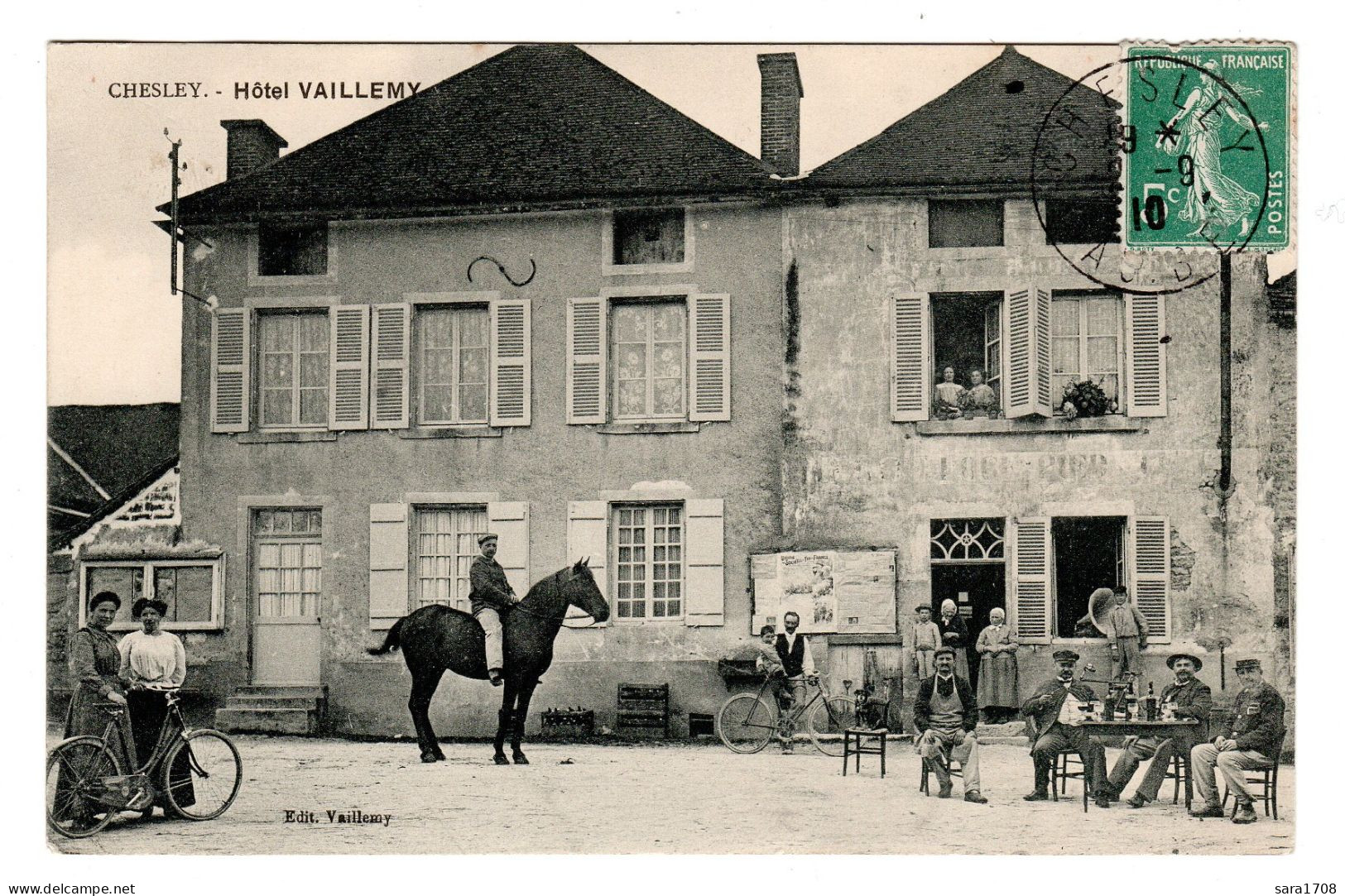 10 CHESLEY, Hôtel VAILLEMY. Très Belle CPA. 2 SCAN. - Autres & Non Classés