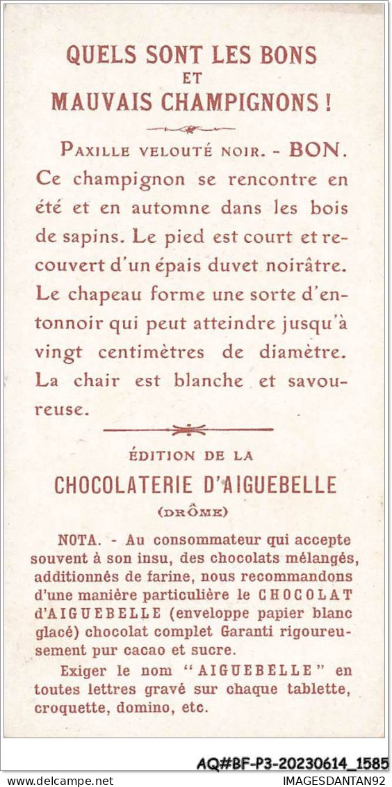 AQ#BFP3-CHROMOS-0790 - Chocolat D'Aiguebelle - Champignon - Paxille Velouté Noir - Aiguebelle