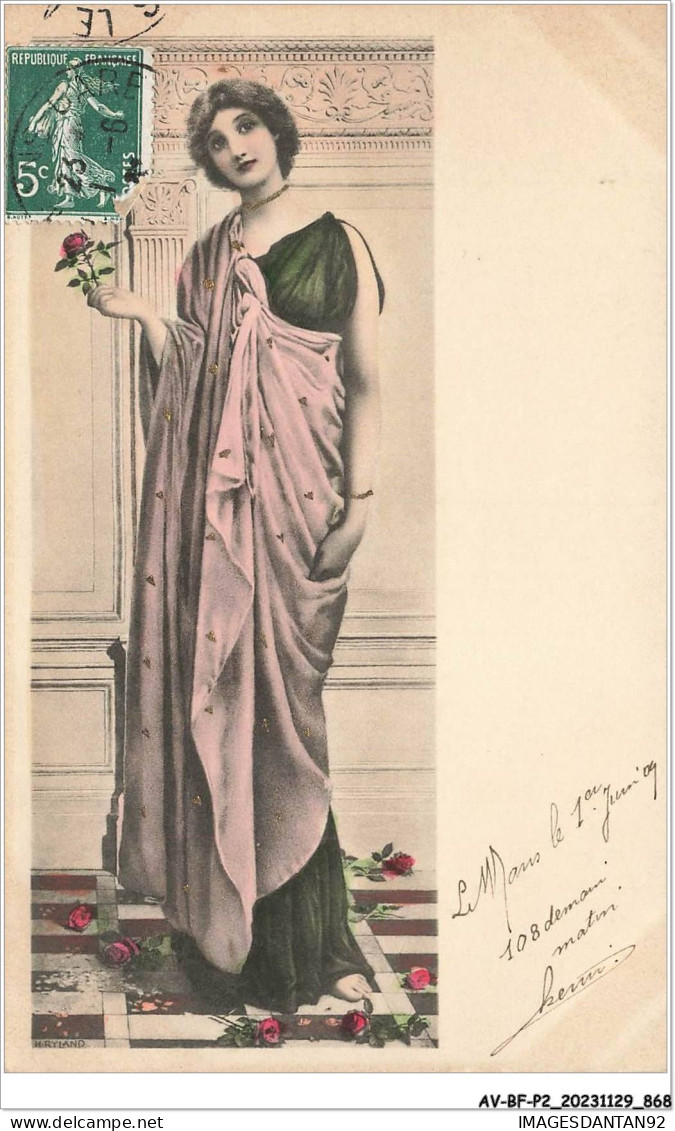 AV-BFP2-0622 - ILLUSTRATEUR - M.M. Vienne NÂ°157 - Jeune Femme Tenant Une Rose - Vienne
