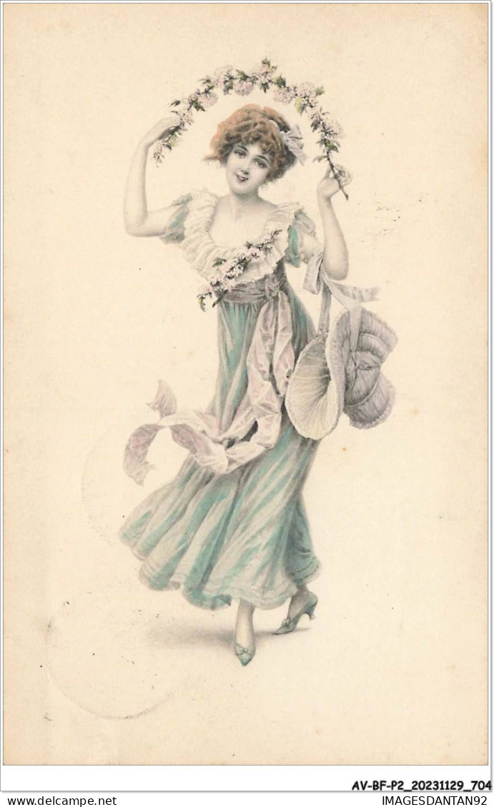AV-BFP2-0540 - ILLUSTRATEUR - M.M. Vienne NÂ°650 - Jeune Femme Dansant Avec Une Guirlande De Fleurs - Vienne