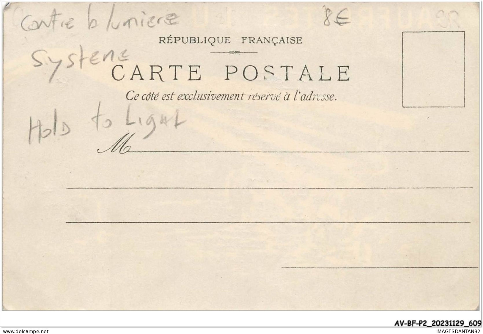 AV-BFP2-0492 - FANTAISIE - Carte à Système Hold To Light - Biarritz - Biscuit Lefevre-Utile - Cartoline Con Meccanismi