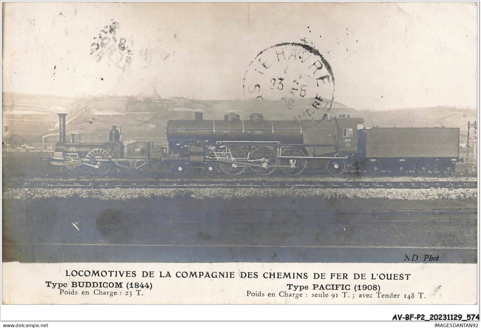 AV-BFP2-0475 - TRAIN - Locomotives De La Compagnie Des Chemins De Fer De L'ouest - Trains