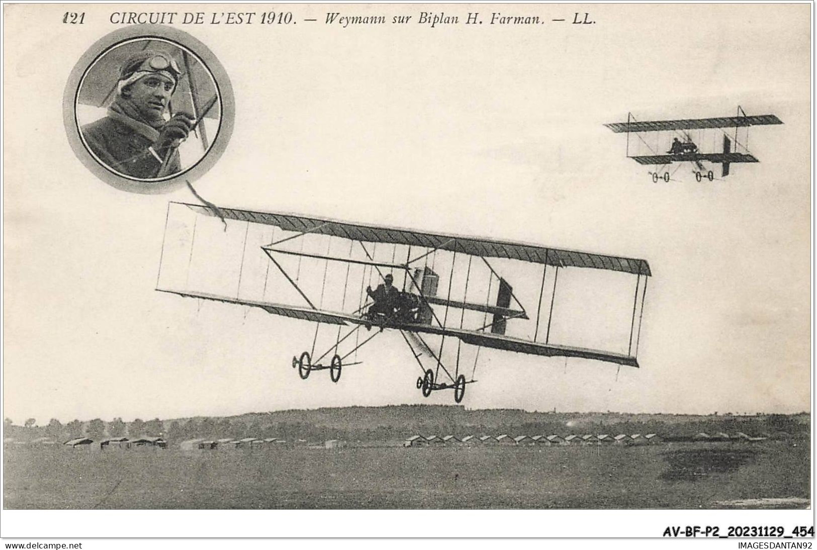 AV-BFP2-0415 - AVIATION - Weymann Sur Biplan H. Farman - Circuit De L'Est 1910 - Other & Unclassified
