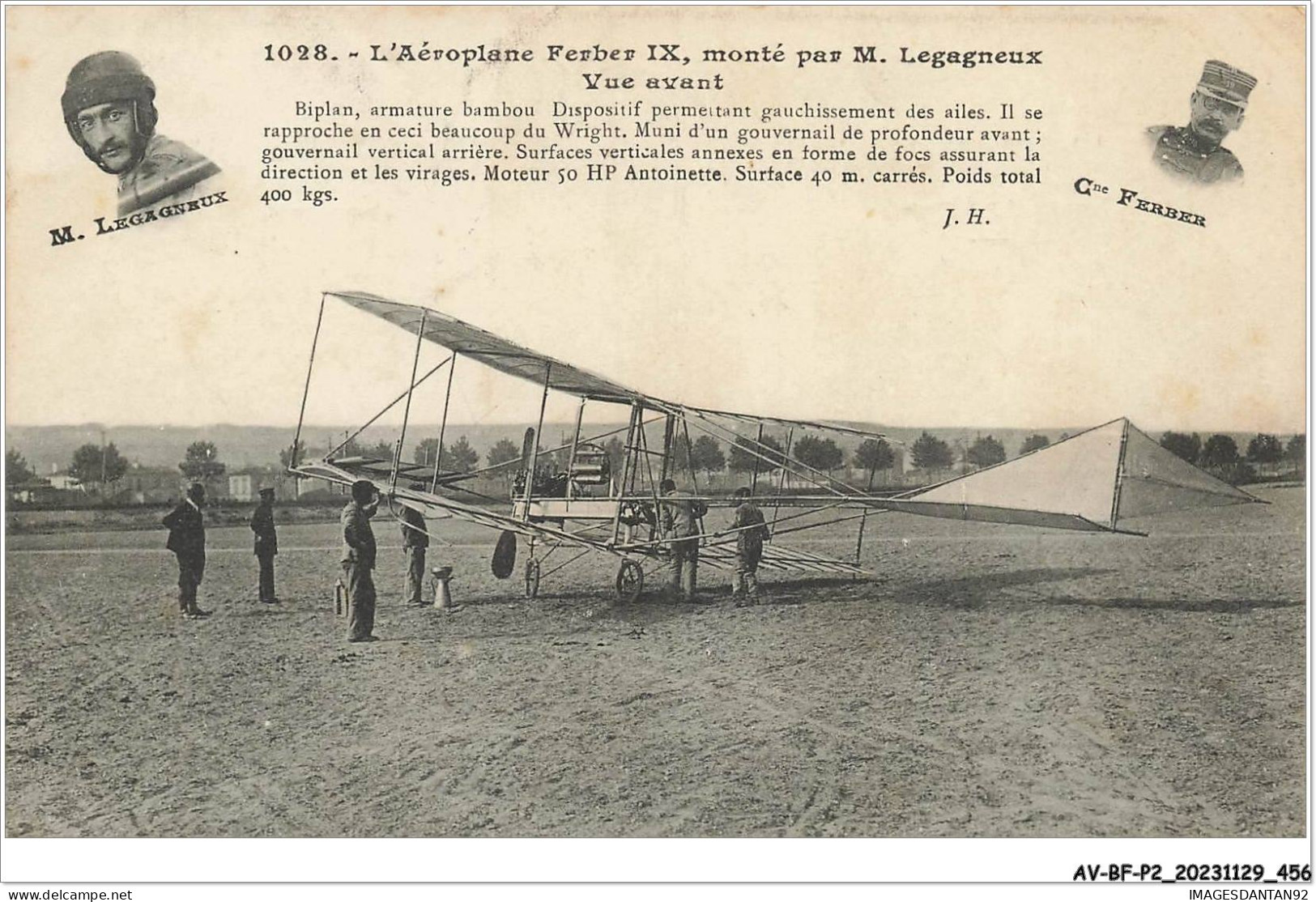 AV-BFP2-0416 - AVIATION - L'aéroplane Ferber IX - Vue Avant - Andere & Zonder Classificatie