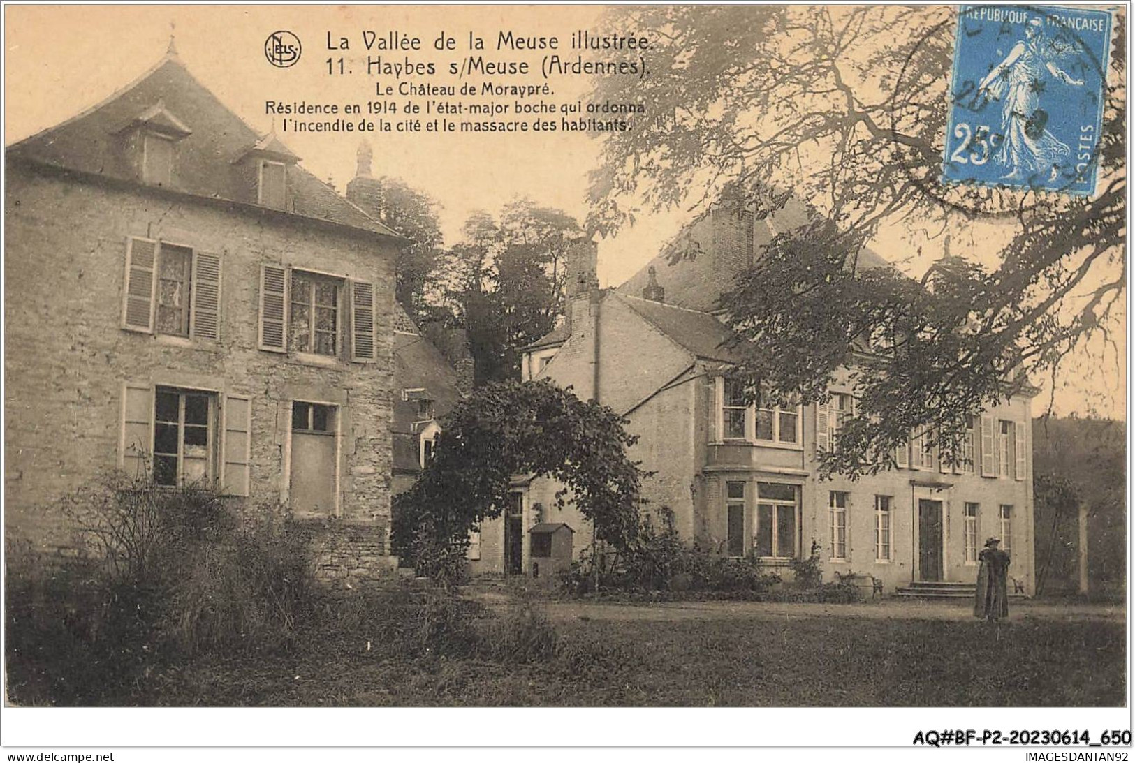 AQ#BFP2-08-0324 - HAYBES-SUR-MEUSE - Le Château De Moraypré - Résidence En 1914 De L'état-major Boche - Nels - Other & Unclassified