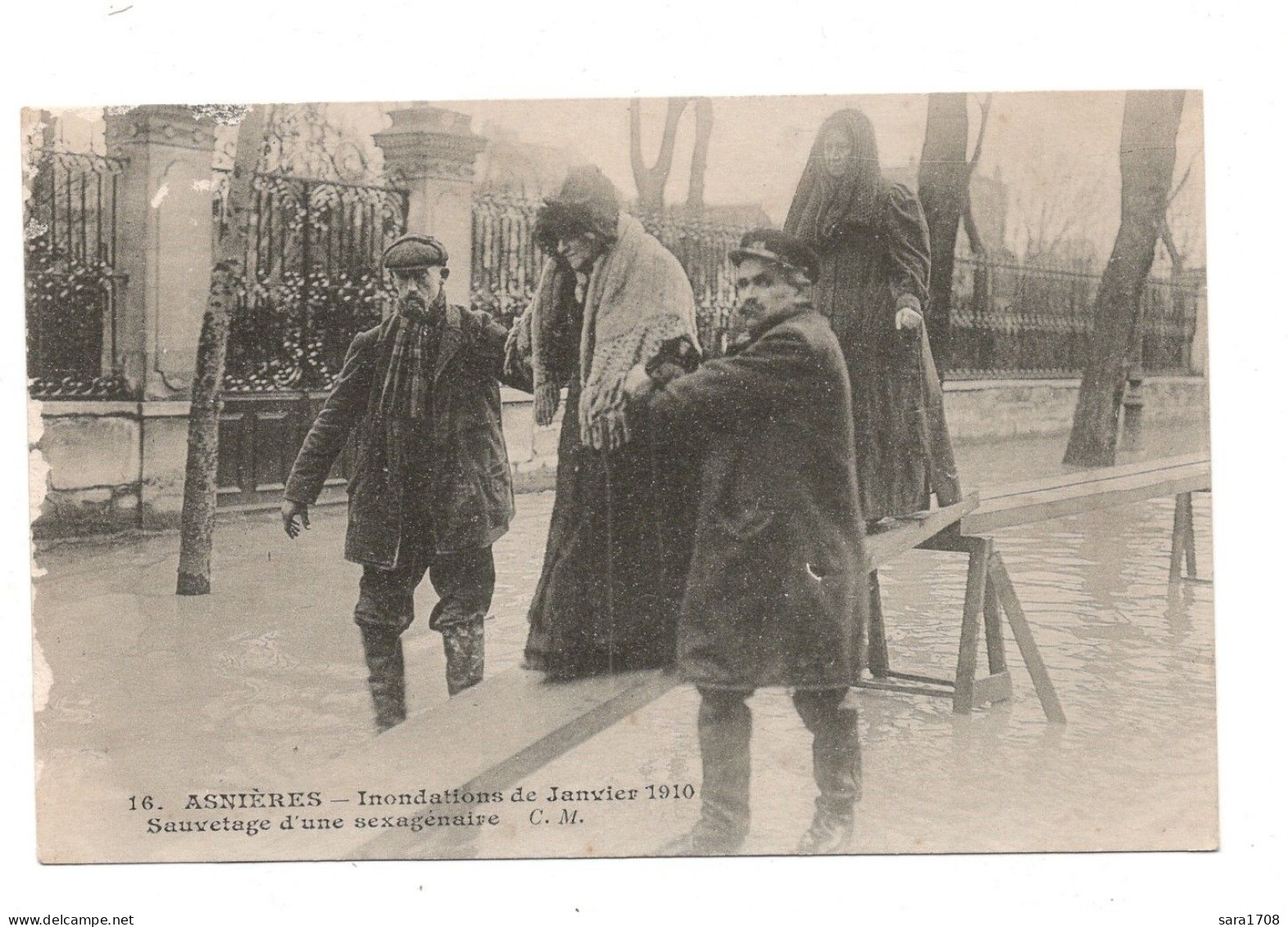 95 ASNIERES, Inondations De 1910. Sauvetage D'une Sexagénaire. - Asnières-sur-Oise