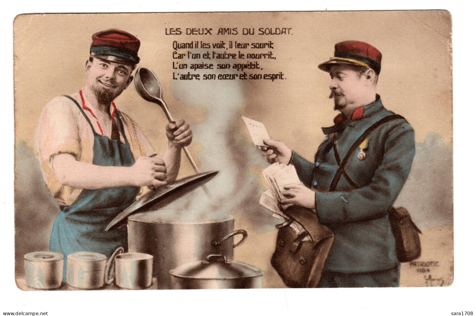 LES DEUX AMIS DU SOLDAT. Cuisinier Et Facteur. - War 1914-18