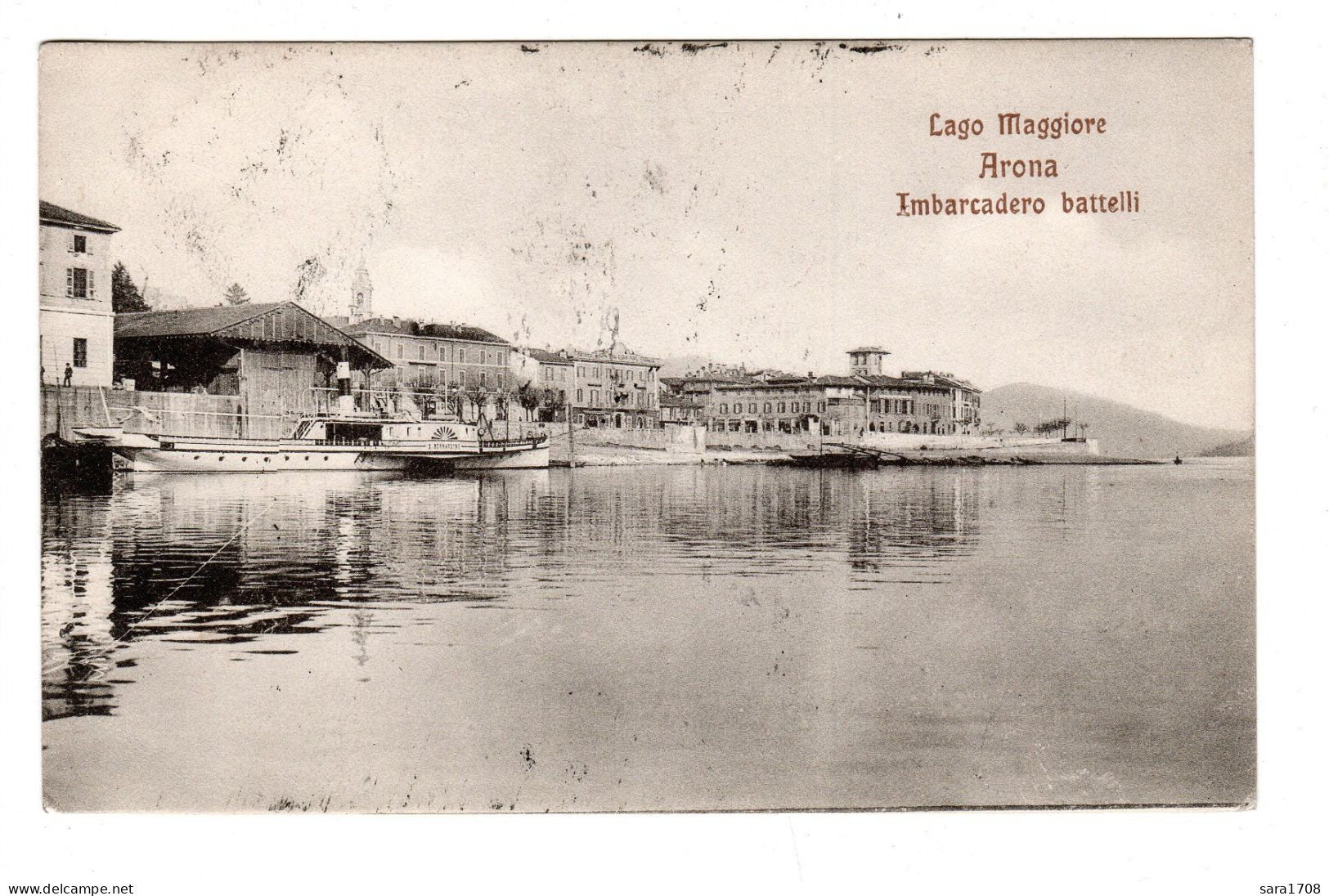 ARONA, Lago Maggiore. Imbarcadero Battelli. 2 SCAN. - Novara