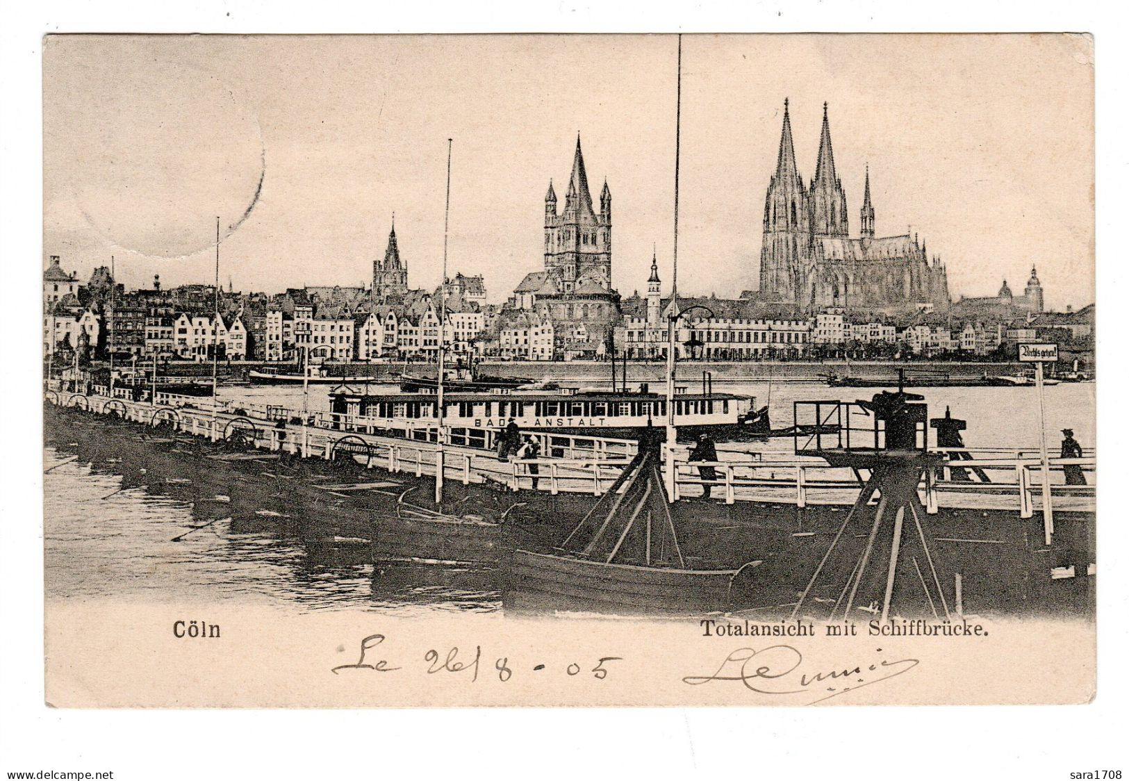 KÖLN, Totalansicht Mit Schiffbrücke, Ponton Avec Bateaux.. 2 SCAN. - Köln