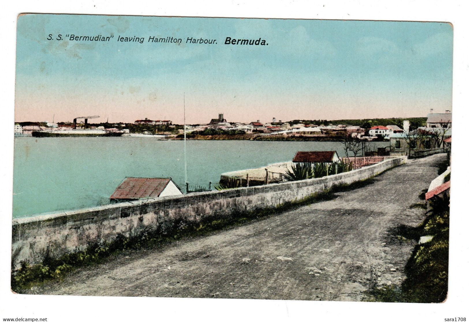 BERMUDA, S.S " Bermudian " Leaving Hamilton Harbour. - Bermuda