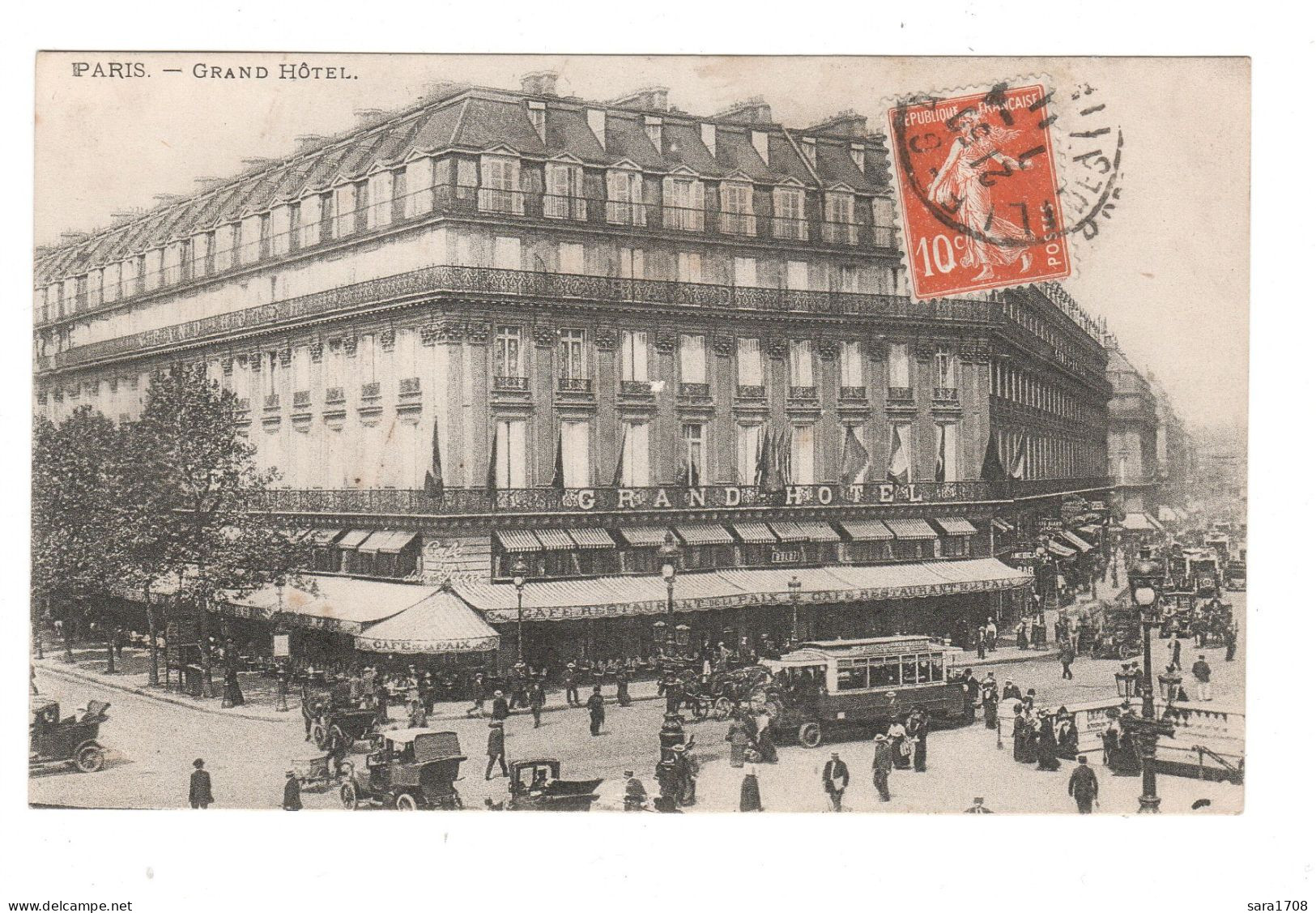 75 PARIS, Grand Hôtel. - Cafés, Hotels, Restaurants