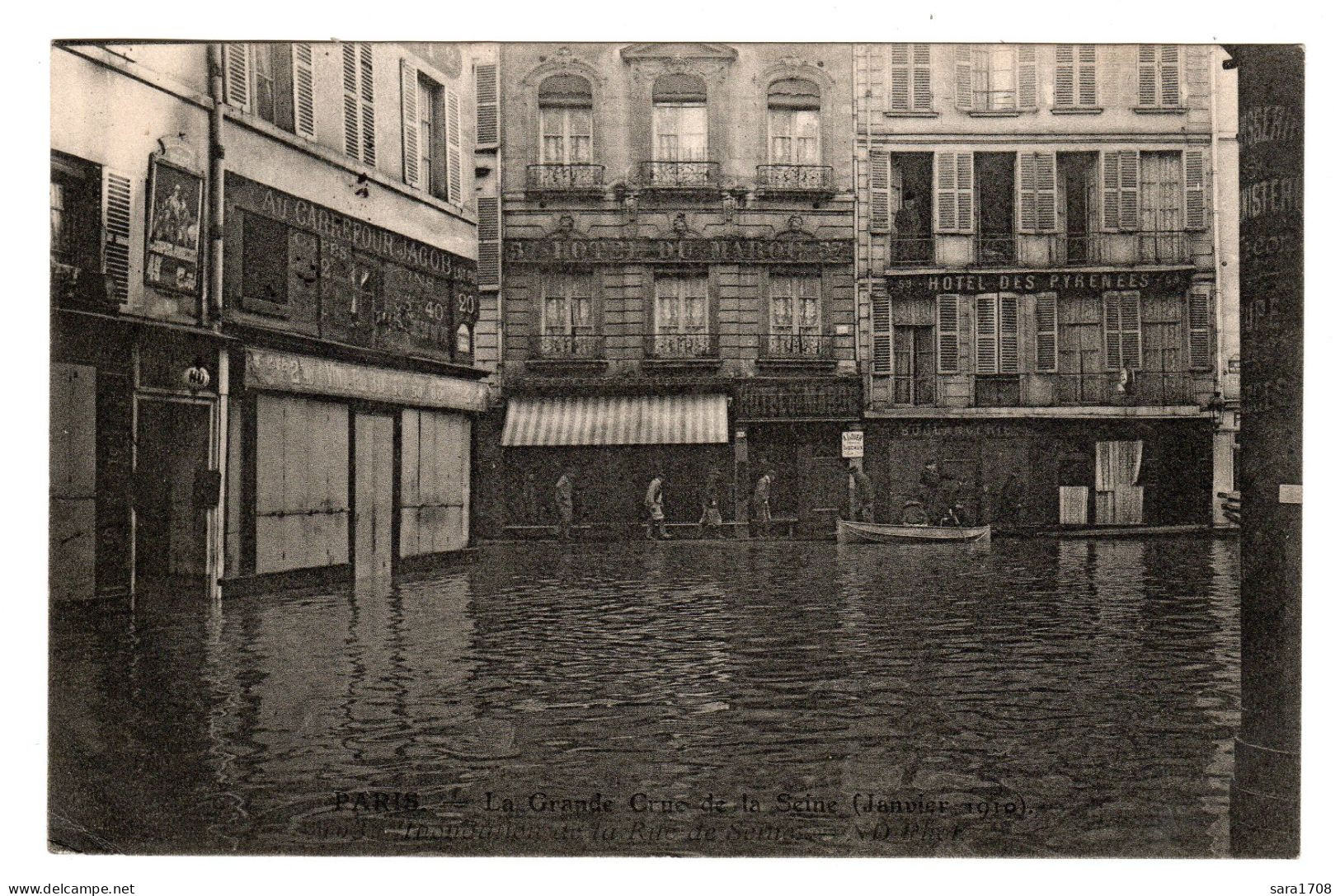 PARIS, Inondations De 1910. Inondation De La Rue De Seine. 2 SCAN. - Inondations De 1910