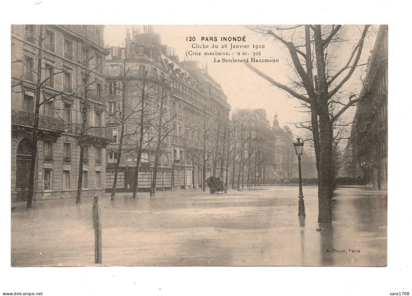 PARIS, Inondations De 1910. Le Boulevard Hausmann. - Alluvioni Del 1910
