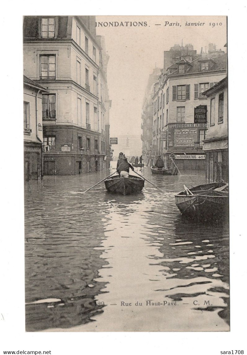 PARIS, Inondations De 1910. Rue Du Haut Pavé. - Alluvioni Del 1910