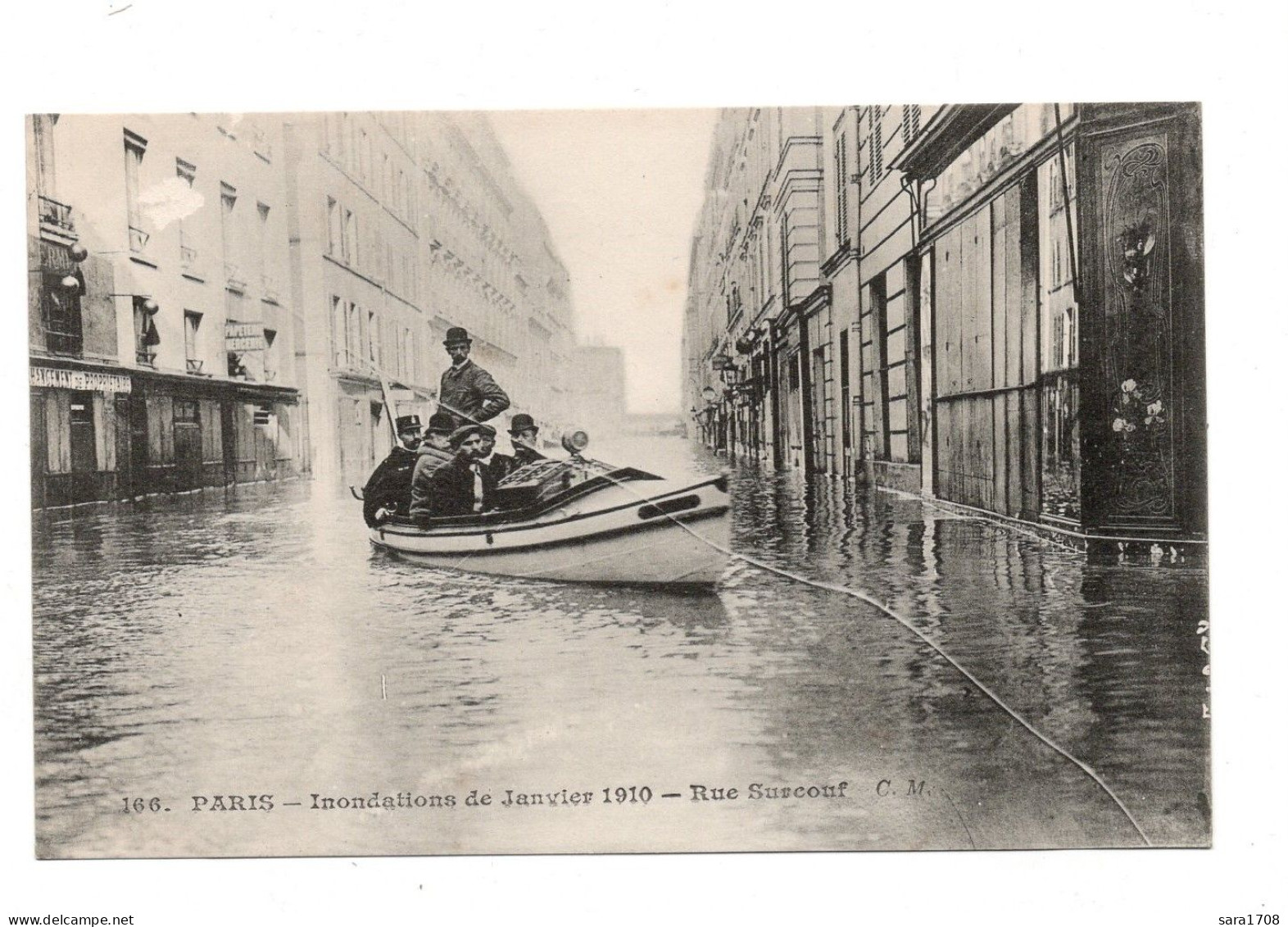 PARIS, Inondations De 1910. Rue Surcouf. N° 166. - Alluvioni Del 1910