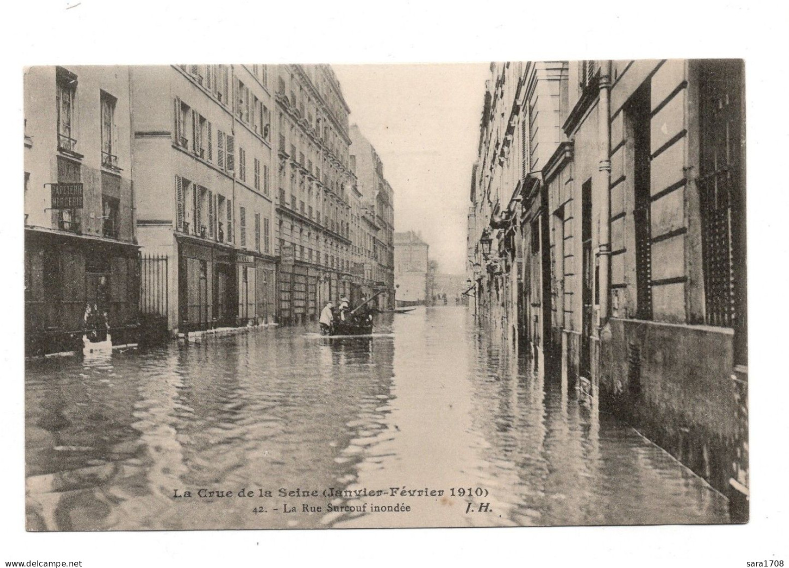 PARIS, Inondations De 1910. La Rue Surcouf Inondée. - Inondations De 1910