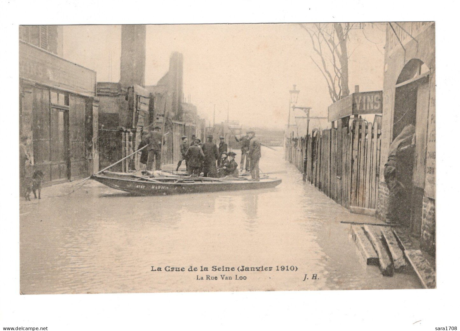 PARIS, Inondations De 1910. La Rue Van Loo. - Paris Flood, 1910