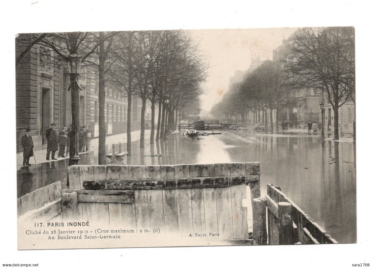 PARIS, Inondations De 1910. Au Boulevard Saint Germain. - Alluvioni Del 1910