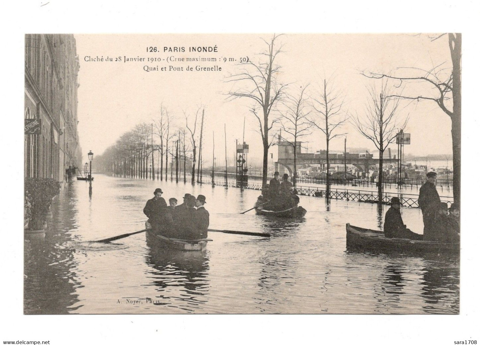 PARIS, Inondations De 1910. Quai Et Pont De Grenelle. - Alluvioni Del 1910