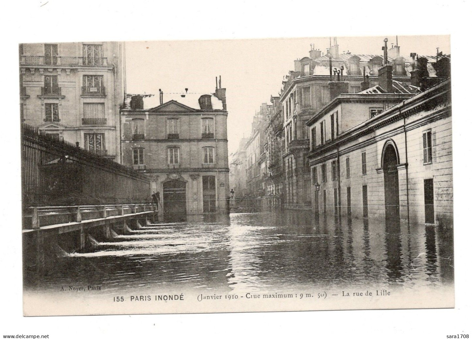 PARIS, Inondations De 1910. La Rue De Lille. N°155. - Paris Flood, 1910