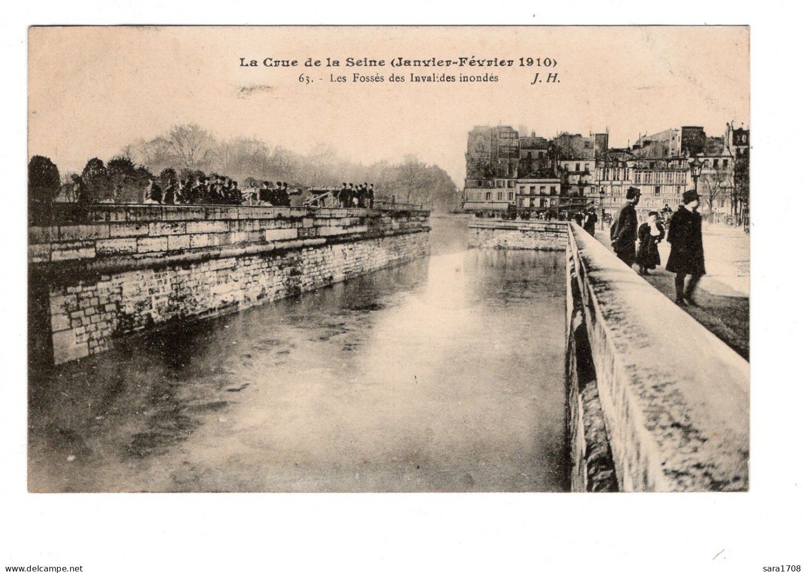 PARIS, Inondations De 1910. Les Fossés Des Invalides Inondés. - Paris Flood, 1910