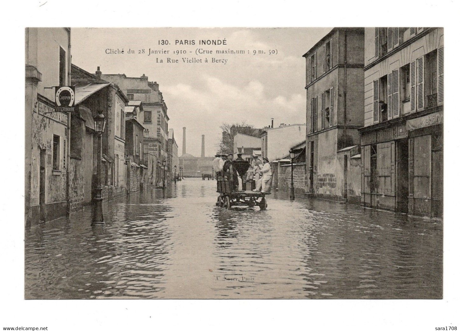 PARIS, Inondations De 1910. La Rue Viellot à Bercy. - Alluvioni Del 1910