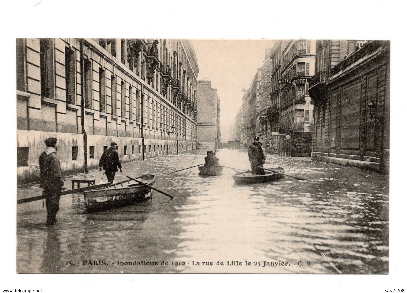 PARIS, Inondations De 1910. La Rue De Lille, Le 25 Janvier. N°15. - Alluvioni Del 1910