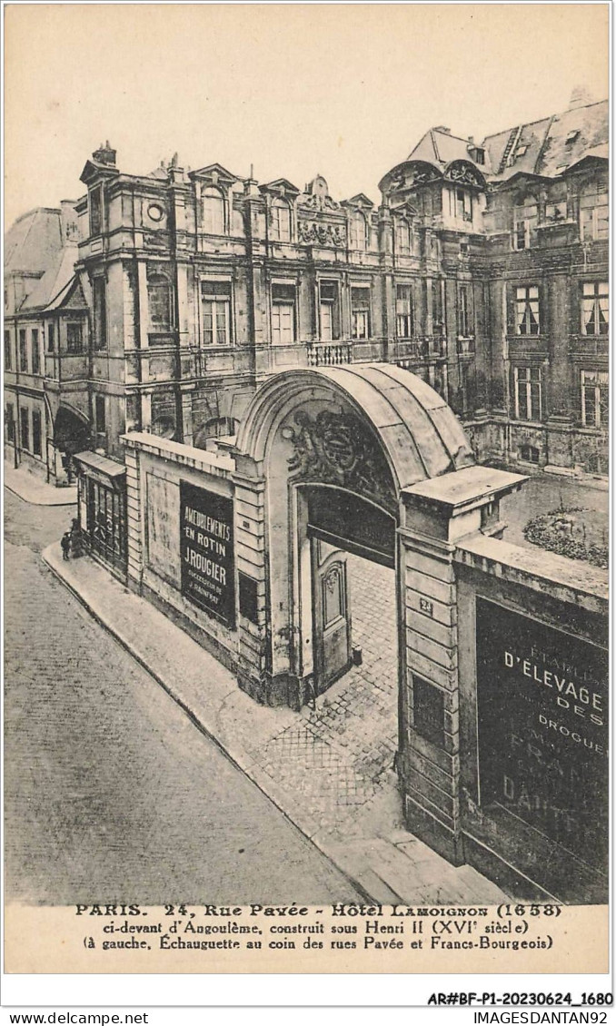 AR#BFP1-75-0840 - PARIS - Rue Pavée - Hôtel Lamoignon - NÂ°1 - Parijs Bij Nacht