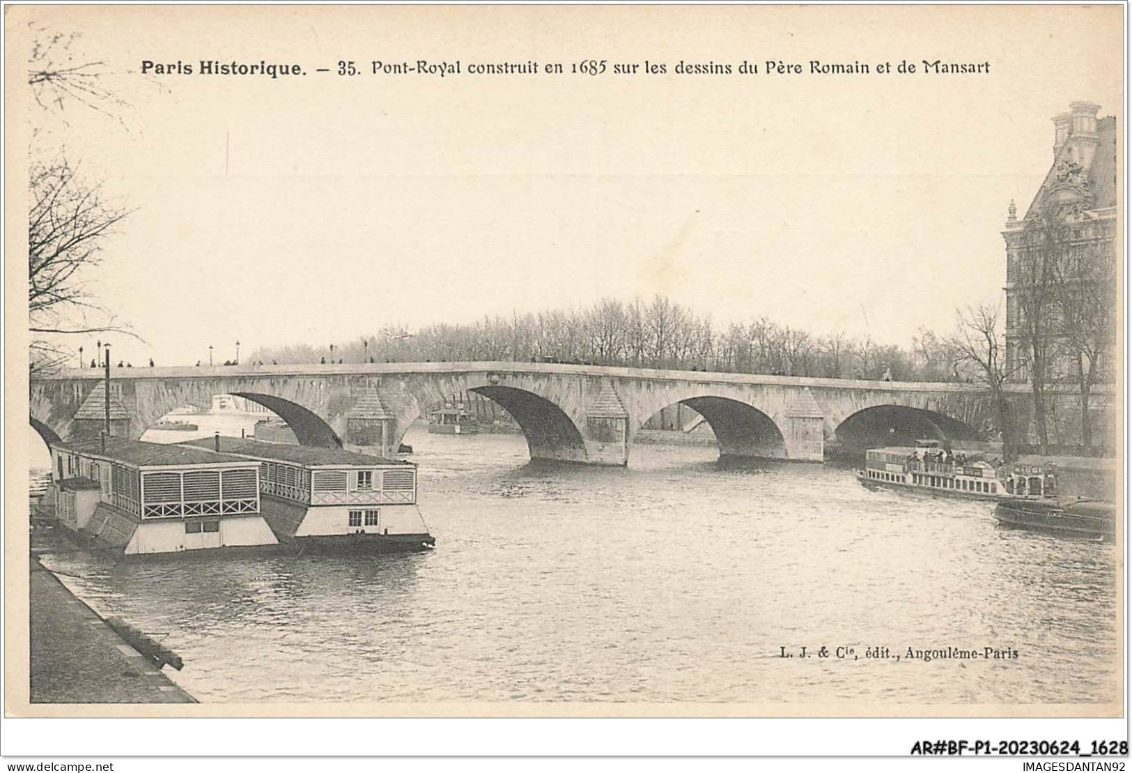 AR#BFP1-75-0814 - PARIS HISTORIQUE - Pont-Royal Construit En 1685 Sur Les Dessins Du Père Romain Et De Mansard - Paris By Night