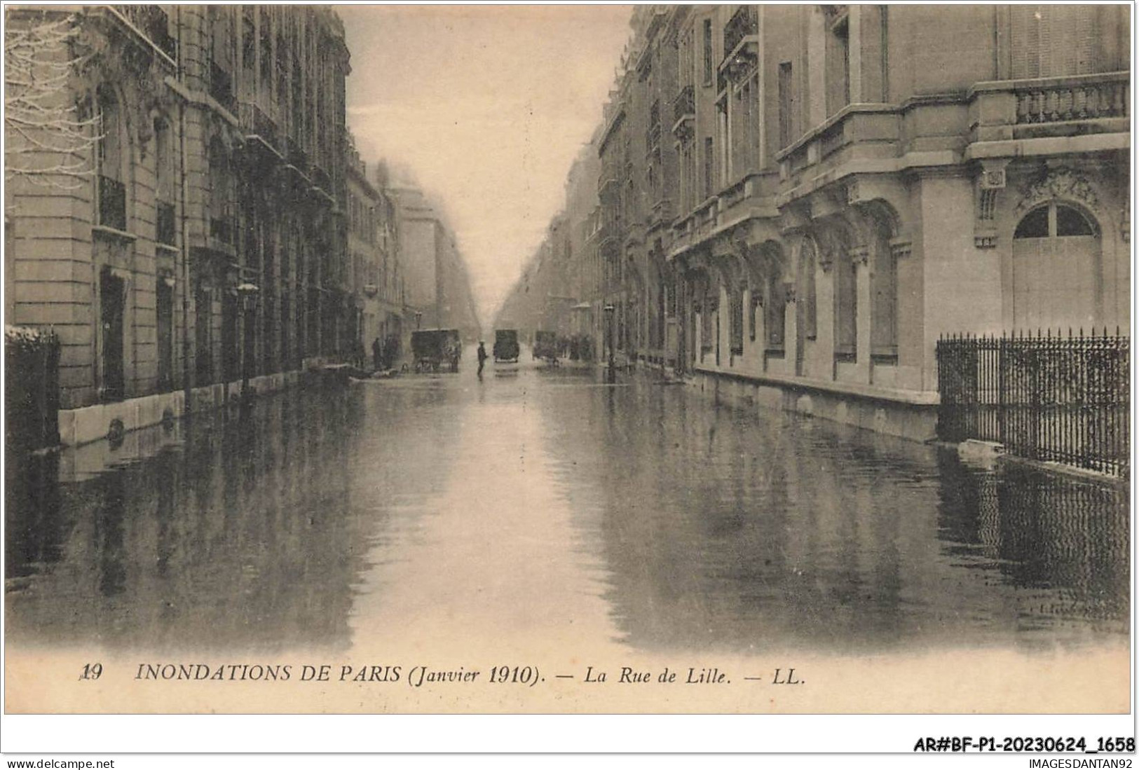 AR#BFP1-75-0829 - PARIS - Inondations Janvier 1910 - La Rue De Lille - Paris By Night