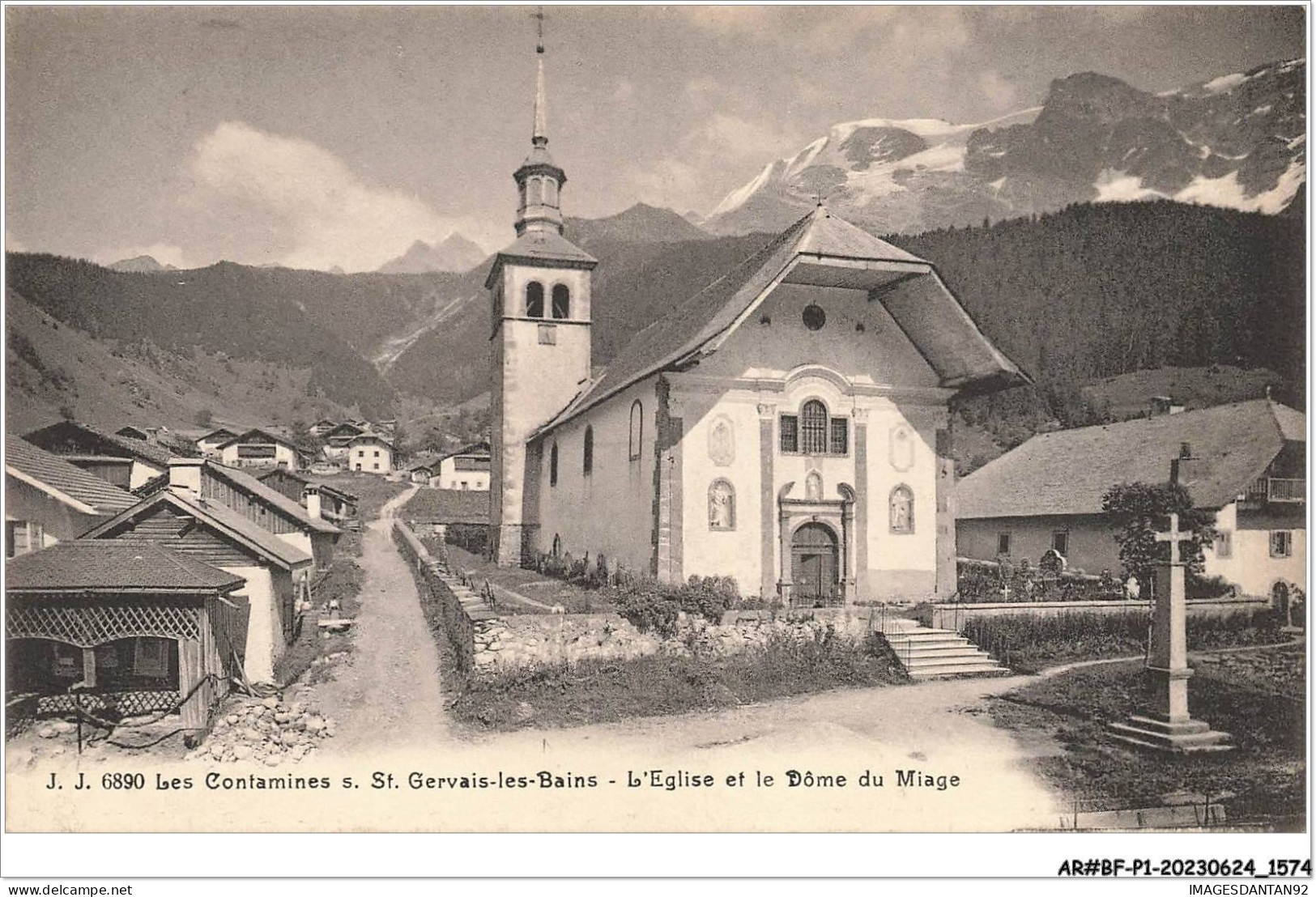 AR#BFP1-74-0787 - LES CONTAMINES  - ST-GERVAIS-LES BAINS - L'église Et Le Dôme Du Miage - Saint-Gervais-les-Bains