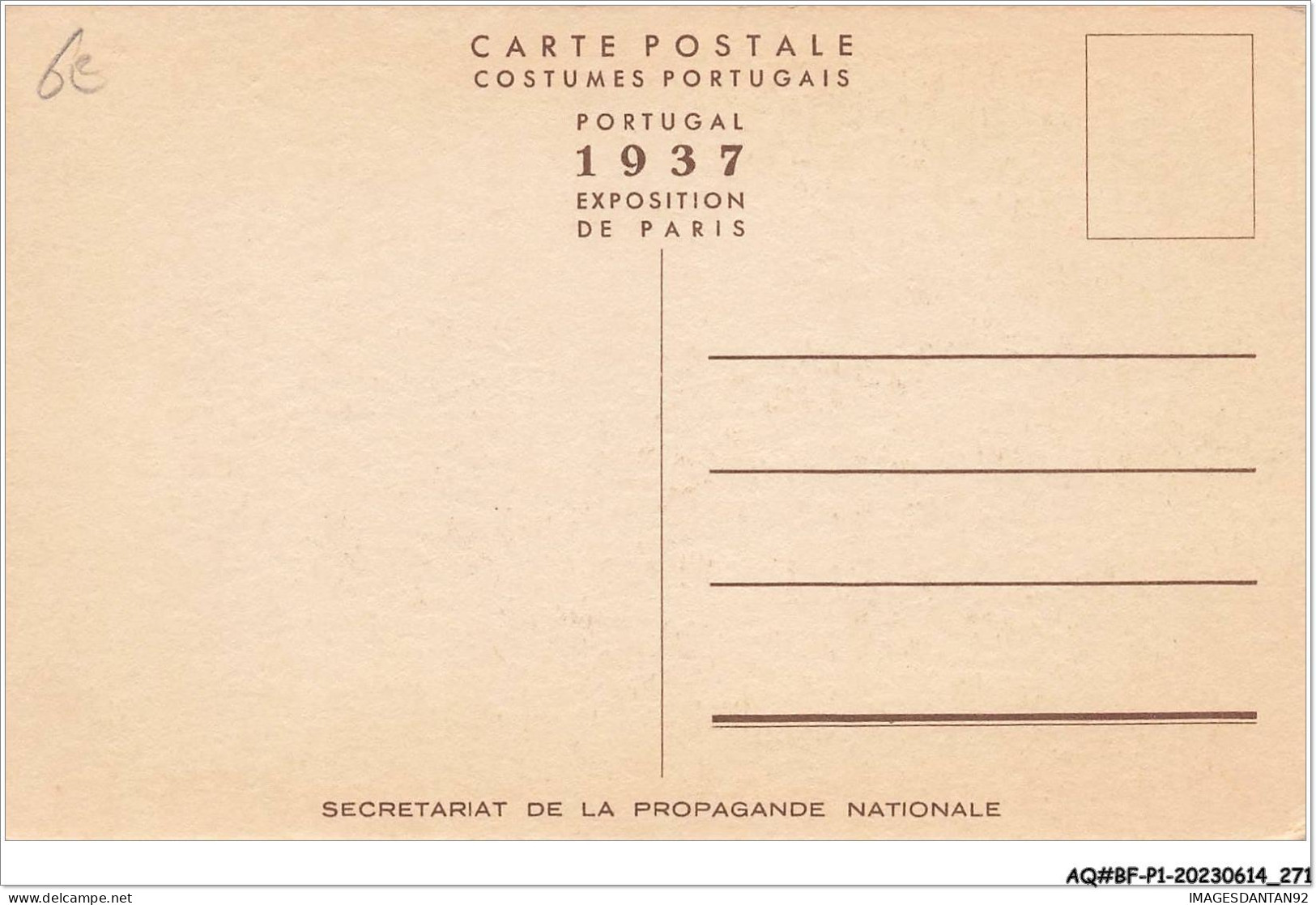 AQ#BFP1-PORTUGAL - 0135 - RIBATEJO - Campino - Gardien Des Taureaux - Exposition De Paris 1937 - Altri & Non Classificati